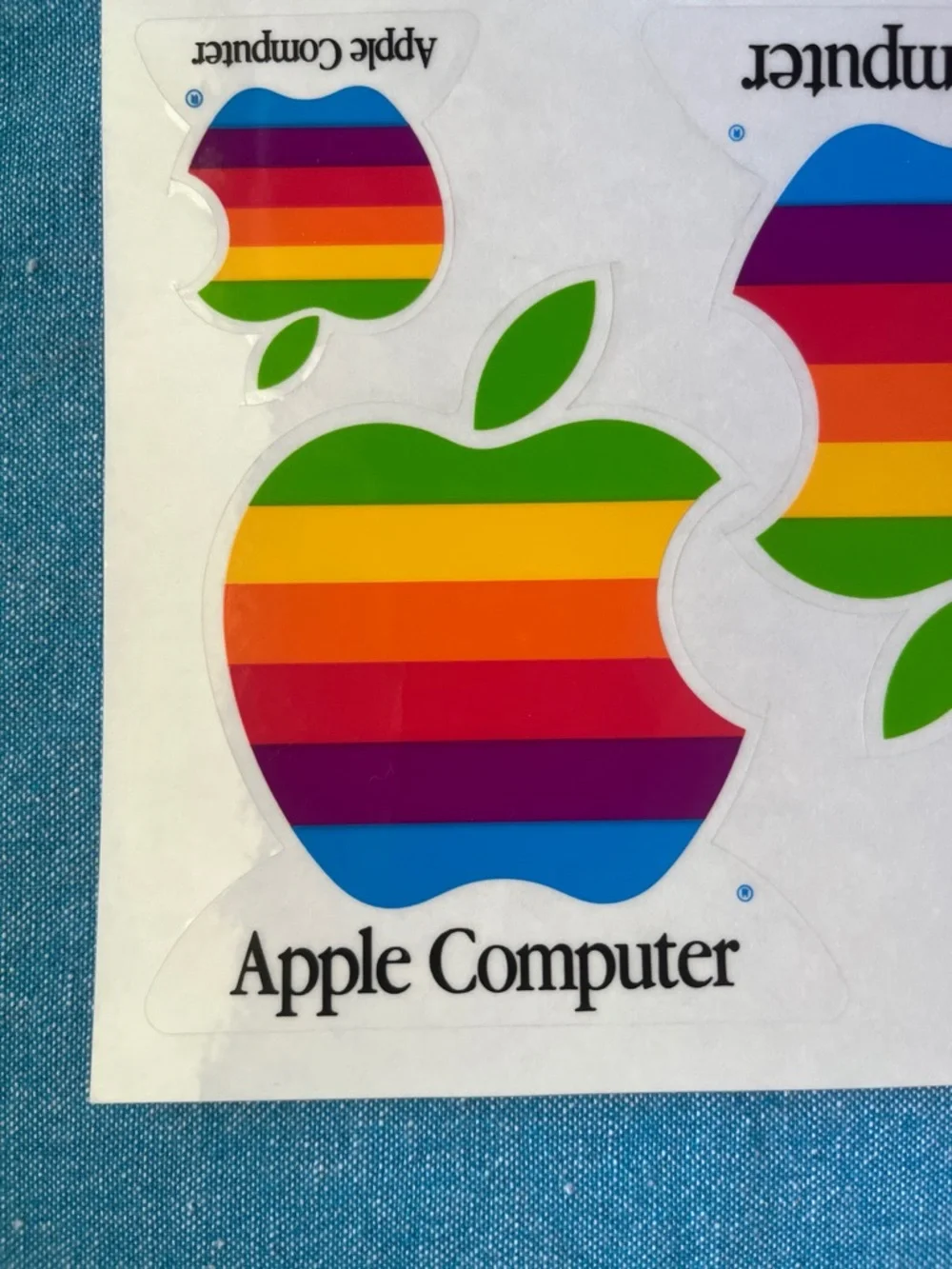 Authentic Vintage Apple Computer Rainbow LogoDecals - 4-Sticker Sheet